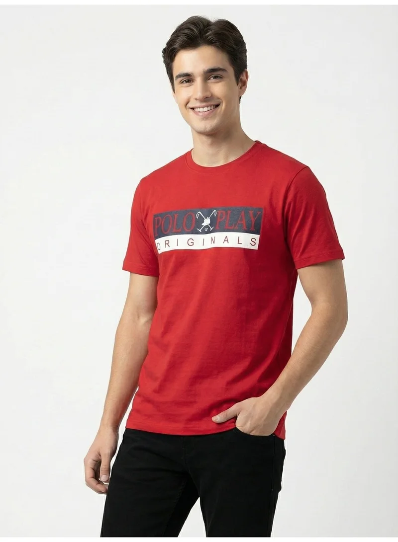 لعب البولو Boys Graphic T-shirt -RED